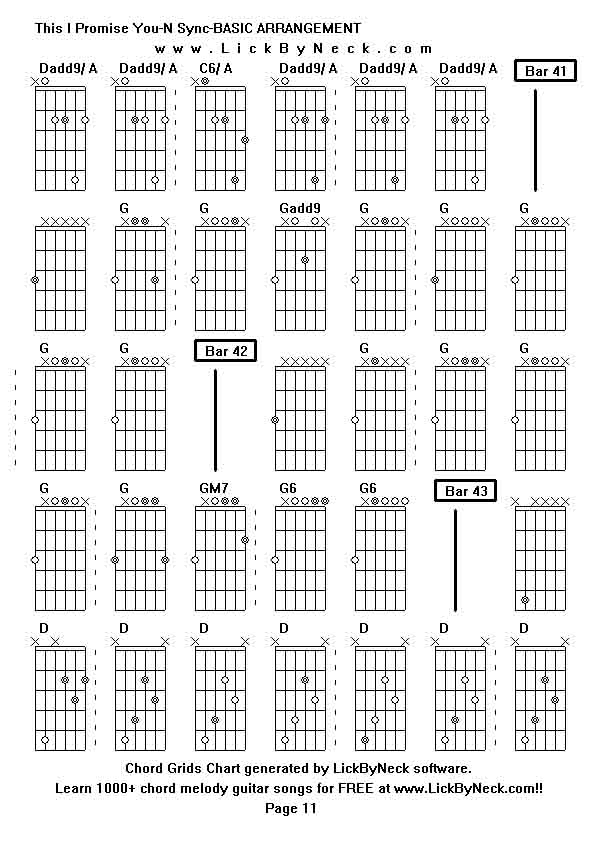 Chord Grids Chart of chord melody fingerstyle guitar song-This I Promise You-N Sync-BASIC ARRANGEMENT,generated by LickByNeck software.